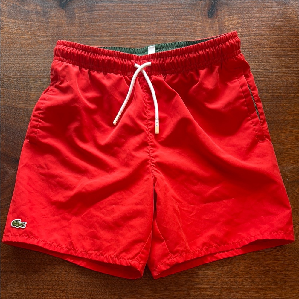 Lacoste kids Red Swim Shorts